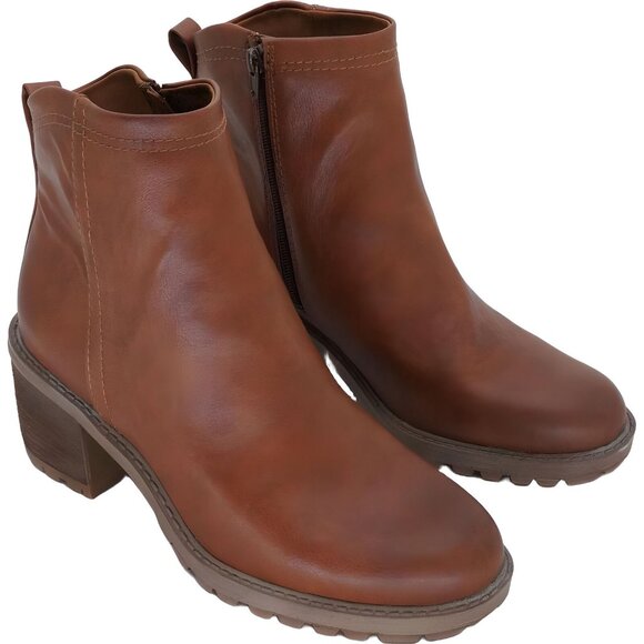 ZODIAC Women's Greyson Booties in Cognac Faux Leather, Size 11 M - Picture 4 of 6